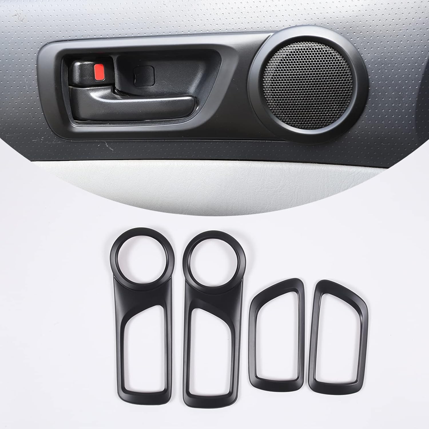 ABS Inner Car Look Interior Door Handle Panel Cover Trim for Toyota Tacoma 2011 2012 2013 2014 2015 (Carbon Fiber) матовый черный