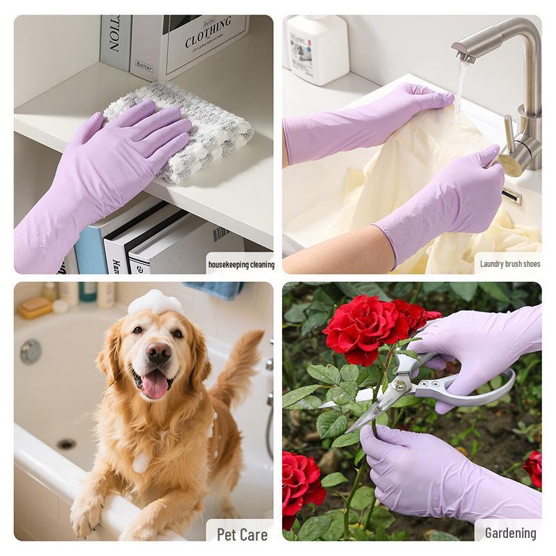 Meiliya Purple Nitrile Reusable Gloves