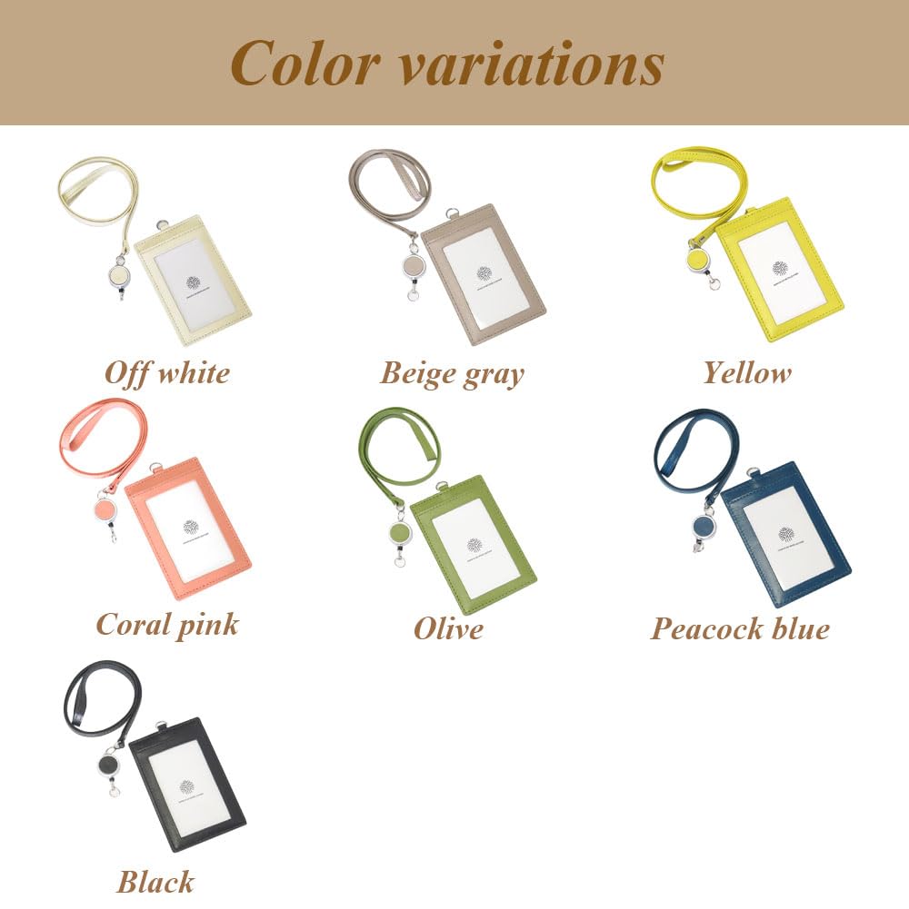 HAKATA NO MORI LEATHER Genuine Leather Vertical ID Card ID Card Case with Hard 2 Stylish for Men and Women Double-Sided Holder, Reel, Leather,