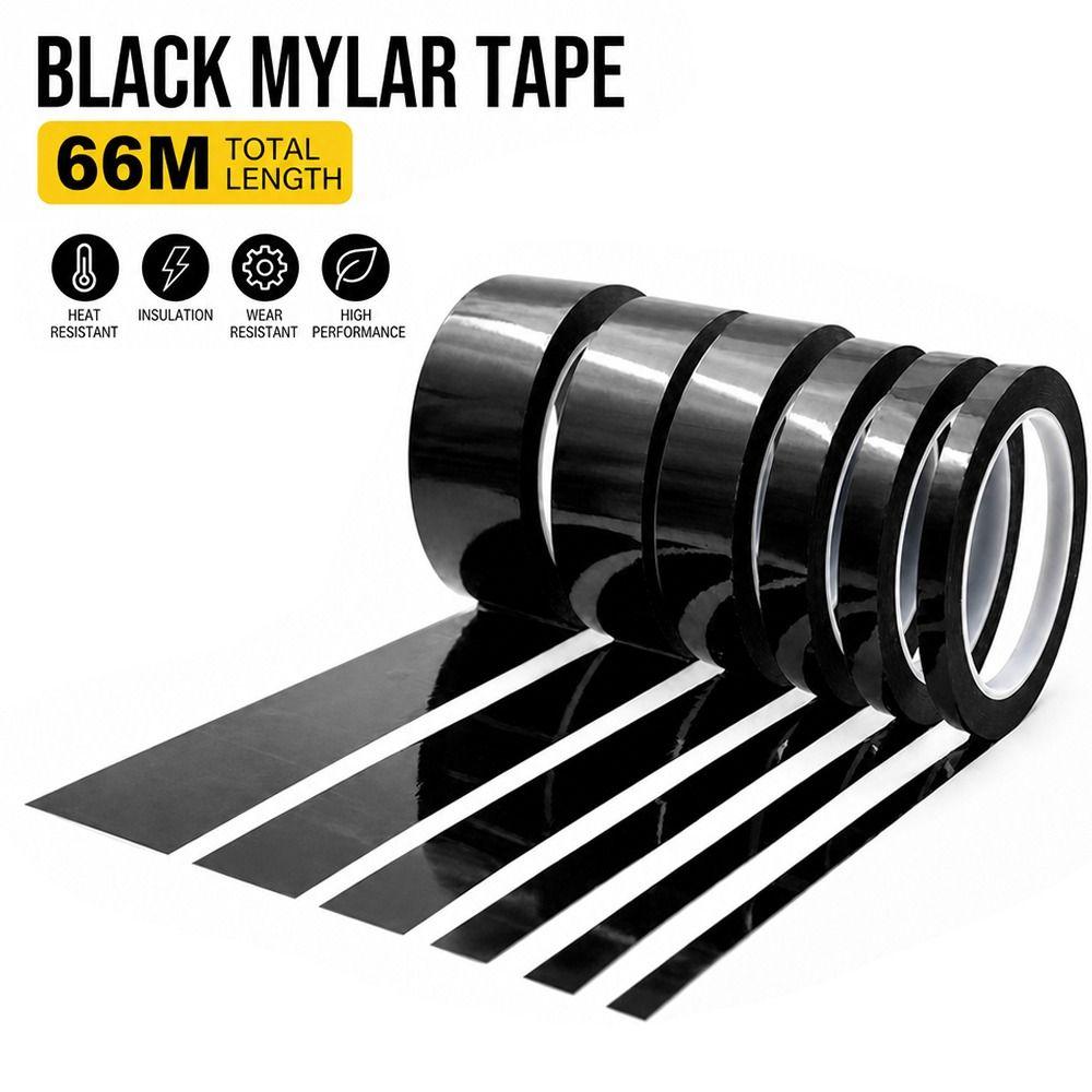 3/5/8/10mm Width Coding Tape Black Mylar Tape Heat Resist Marking Tape