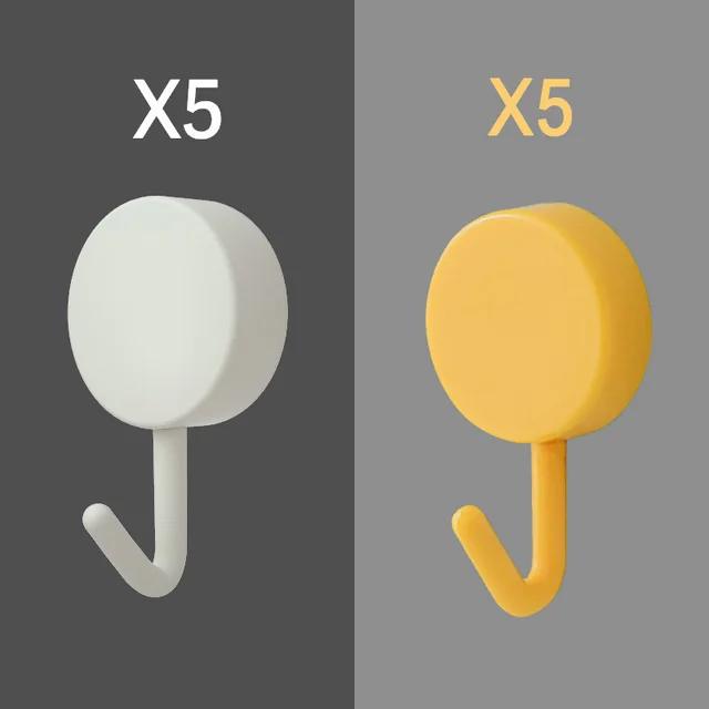New 10PCS Self Adhesive Wall Hook Strong Without Drilling Coat Bag Bathroom Door Kitchen Towel Hanger Hooks Home Storage Accesso