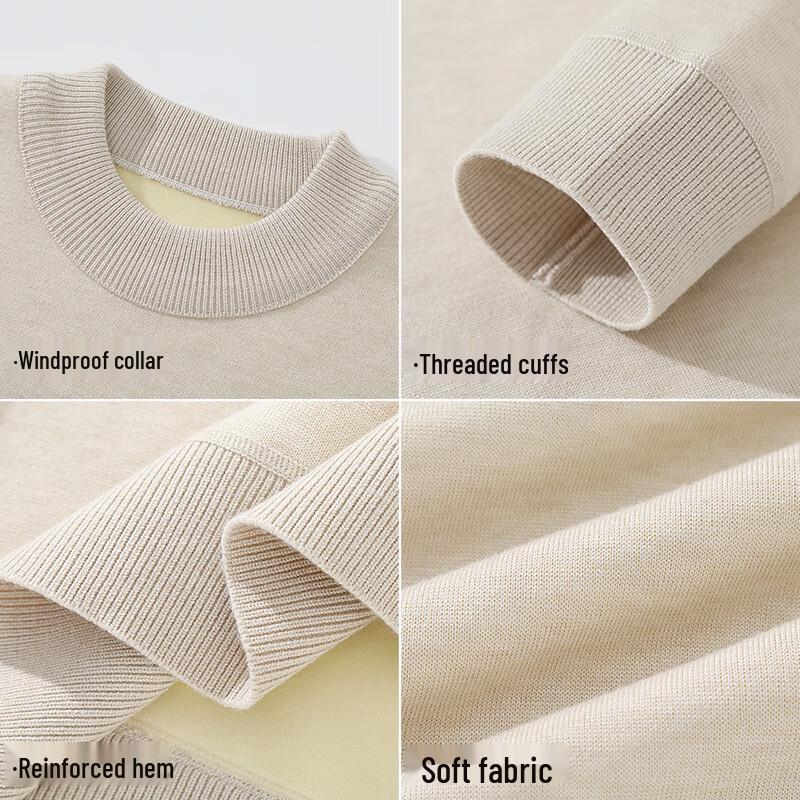 Jeanswest Herren Pullover mit Plüschfutter und halbhohem Kragen