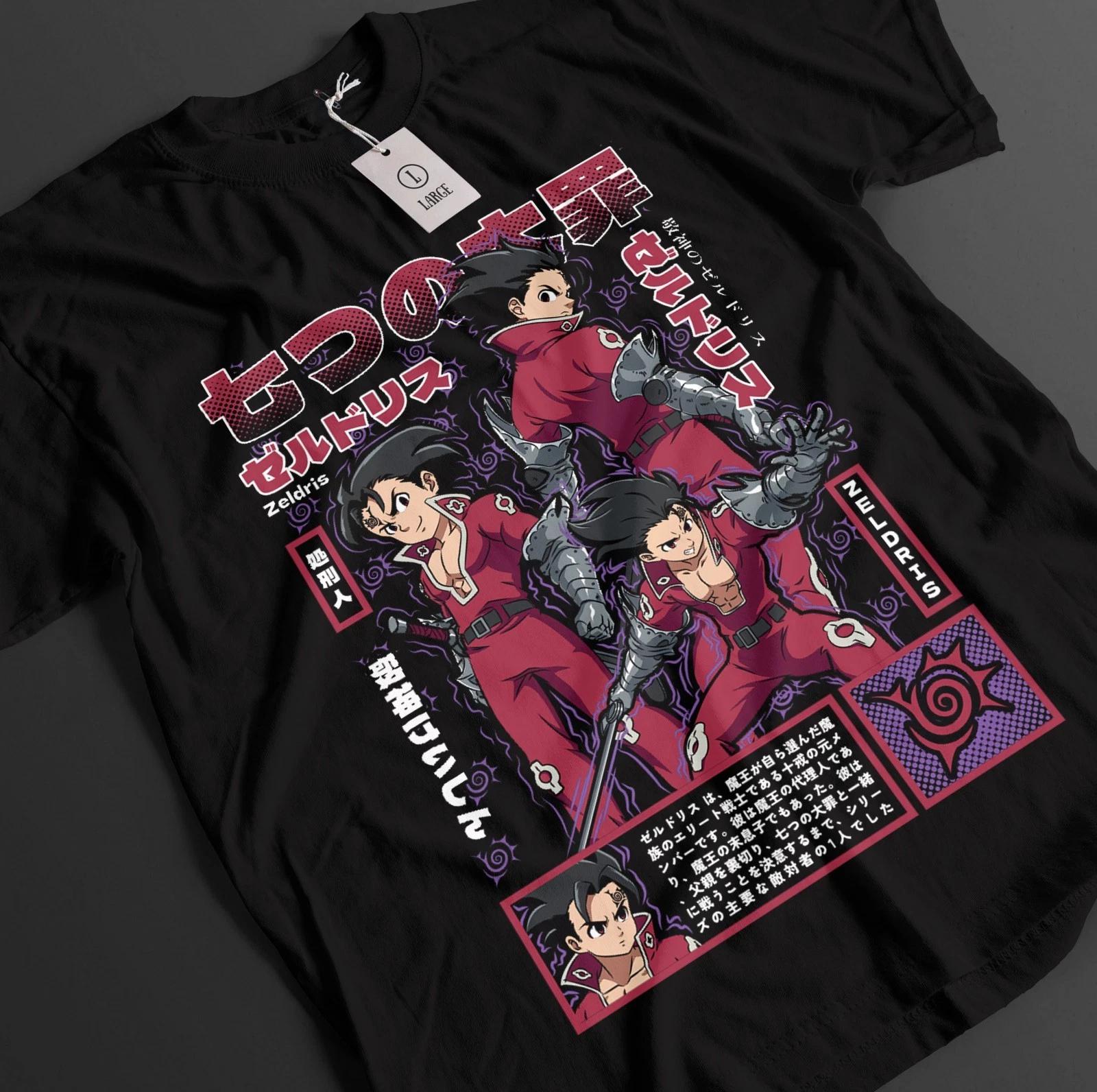 Seven Deadly Sins Shirt Zeldris Tshirt Meliodas T-Shirt Ban Top Anime Unisex Tee XL