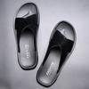 2025 New Men's Slippers Genuine Leather Sandals for Men Casual Non-Slip Beach Shoes Fashion Soft Soled Flip Flops Men Flat Shoes
