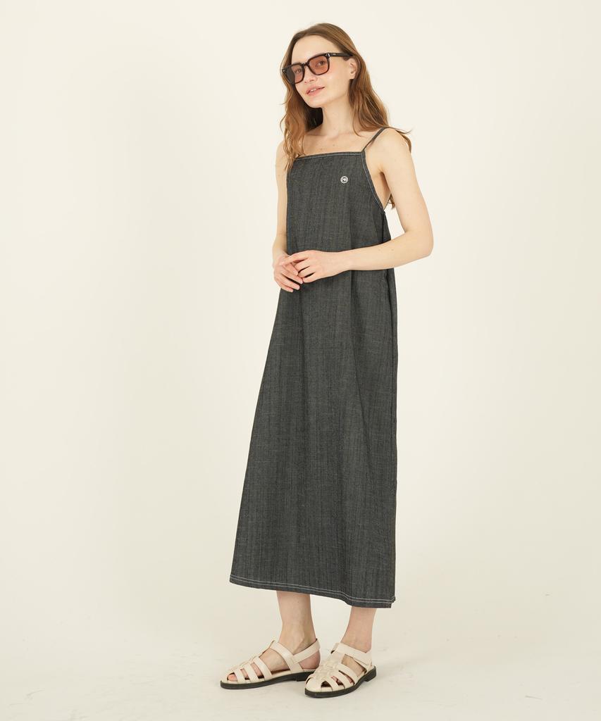 THE-ABON Beach Oka Denim Dress Dark Blue