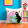 Cartoon Cute B-Barbapapas Cushion Cover Plush Fabric Soft Double-Sided Printed Sofa Warm Winter Home Gift Pillow Case