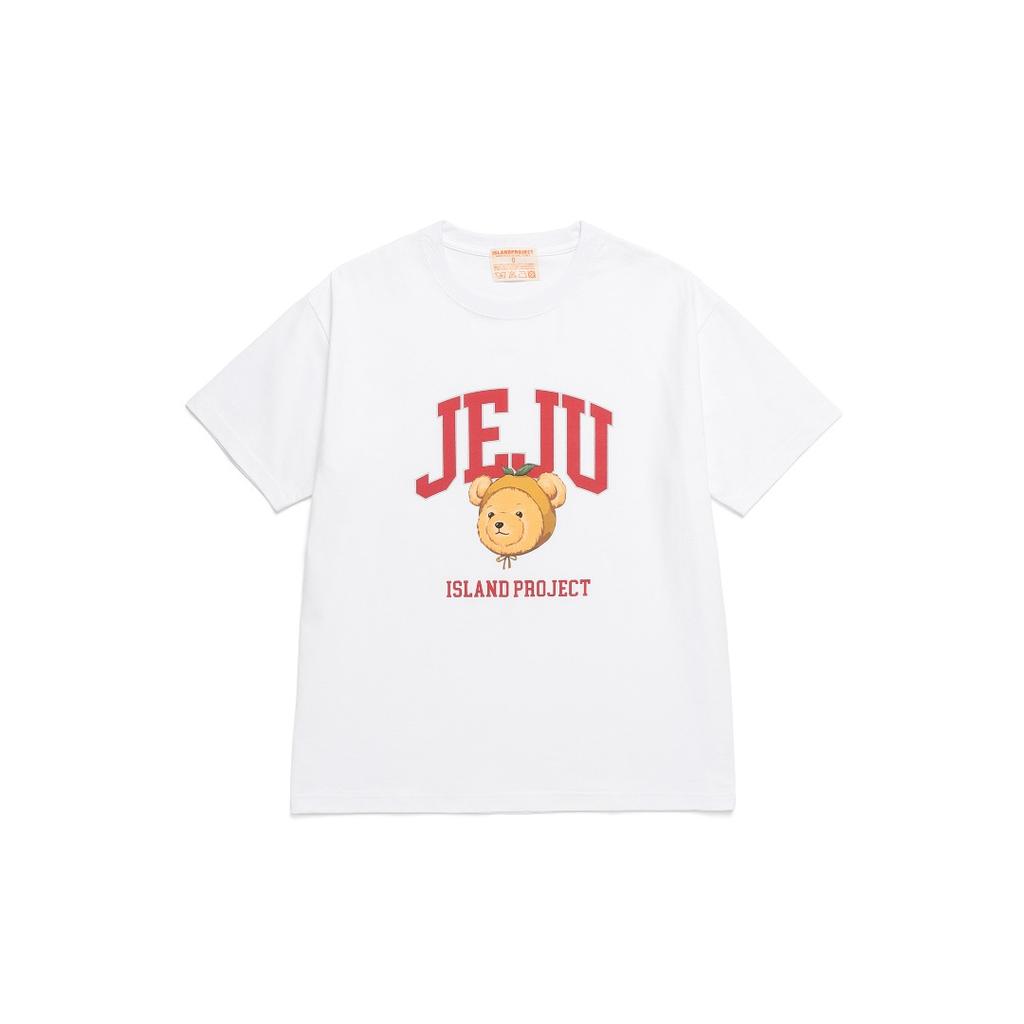 Aillaendeupeulojegteu Mandarine Bear Head T-Shirt - White