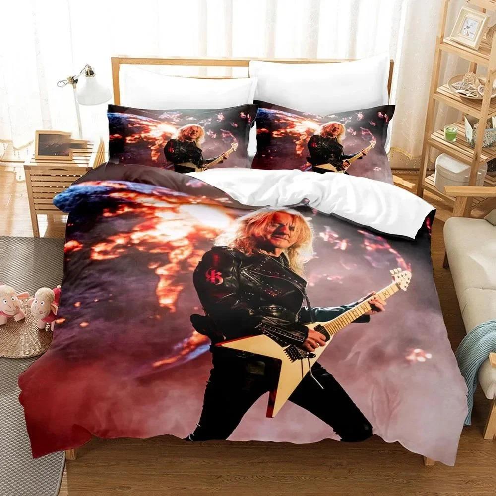 3D Print Judas Priest Hip Hop Bplus Beding Set Bedrom Soft Modern Bedspreads Comefortable Soft Duvet Cover Comfortable Quilt Cover Pilowcase