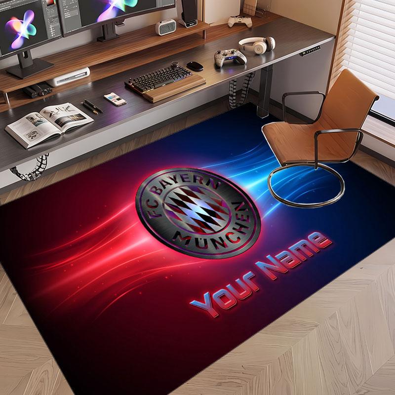 Custom Rug Bayern Munich Pattern Print Name Text Soft Non‑Slip Floor Carpet for Home Indoor Decoration