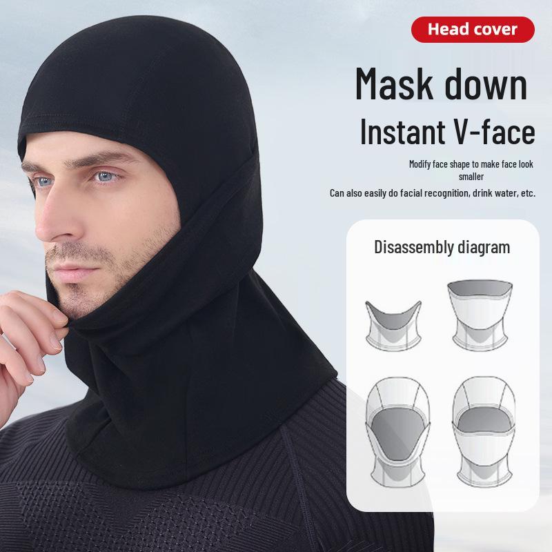 Autumn & Winter Windproof Motorcycle Balaclava: Plus Velvet Warm Ski Mask for Cycling