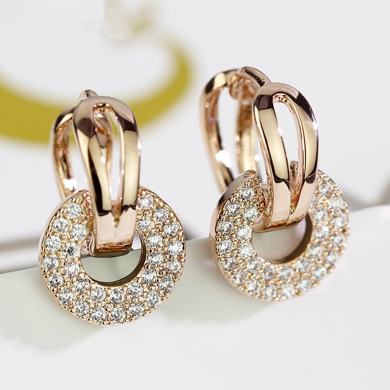 2026 high-end fashion Korean version women s round micro-inlaid zircon ear buckle versatile earrings silver design ear jewelry