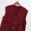 2024 Winter Women's European & American Fashion V-Neck Button Vest