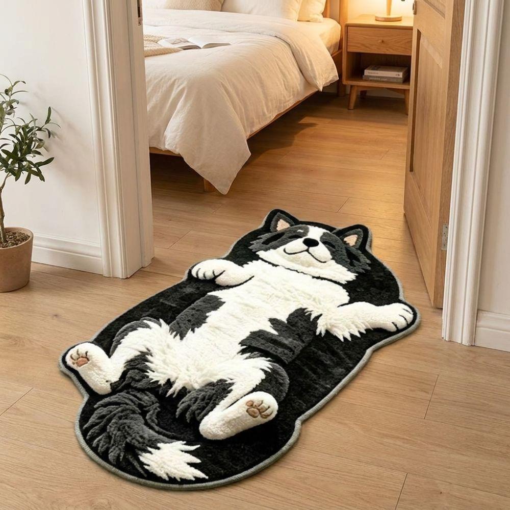 2D Dog-Shaped Area Rug Non-Slip Cartoon Carpet Cute Home Decor Carpet  Bedrooms