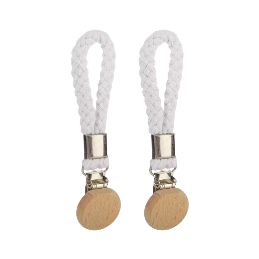 1-8PCS Towel Hanging Clips Woven Cotton Rope Bathroom Wood Round Head Metal Hanging Clips For Home Towel Clothes Storage Hook