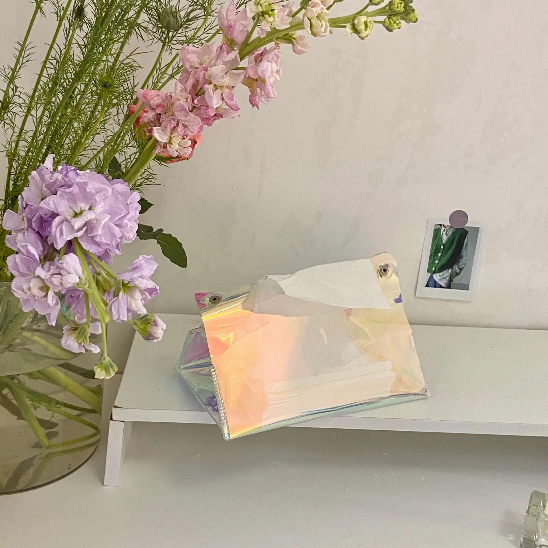 

Коробка для салфеток INS из Кореи, декоративная коробка для салфеток, чехол, прозрачный ПВХ-органайзер для салфеток, держатель для бумажных салфеток, сумки для хранения косметики, чехол