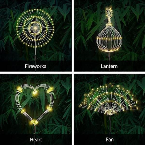 2PCS Led Solar Firework Lights Outdoor DIY String Lights Festival Landscape Garden Decoration Waterproof Lawn Light 1 / 2 PCS