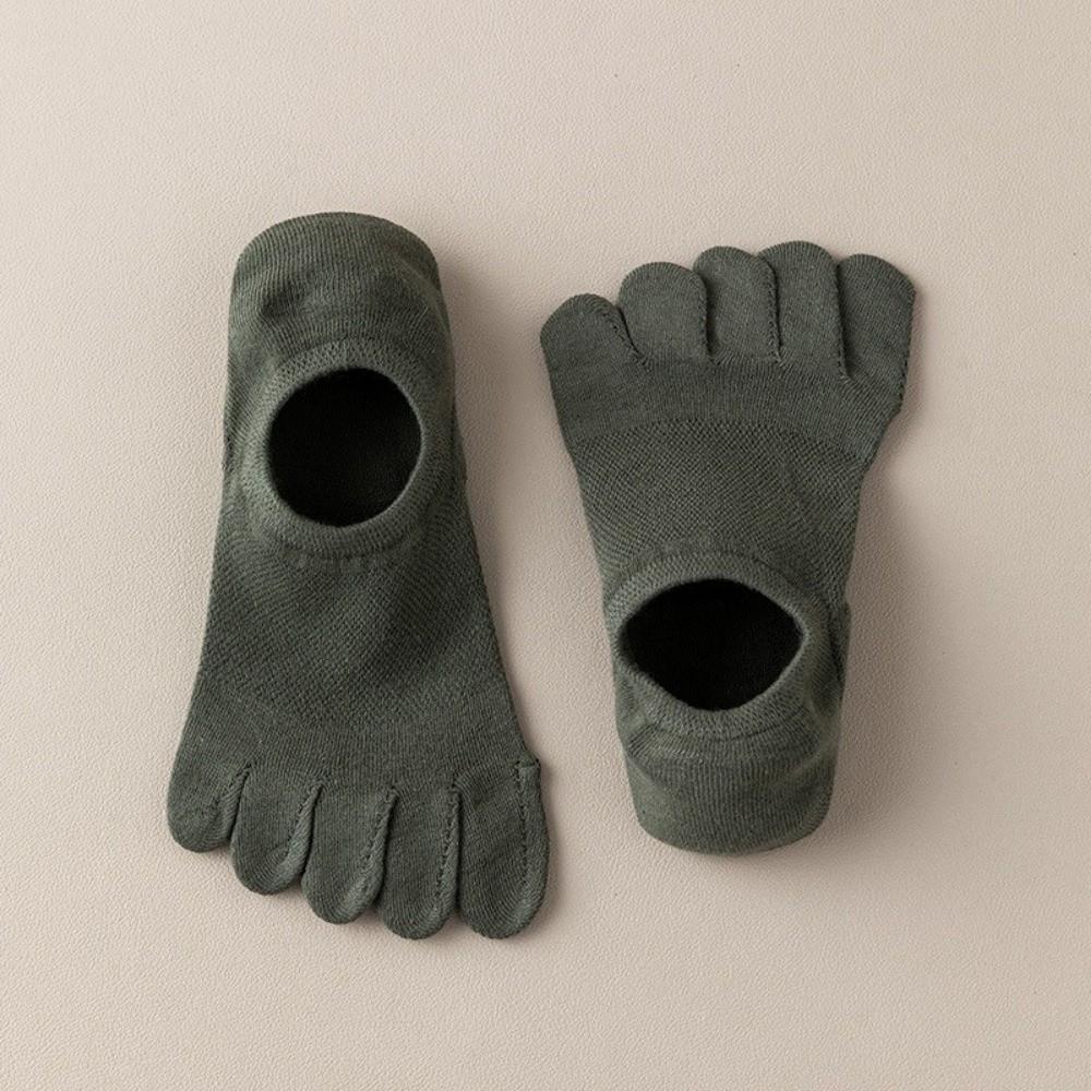 Solid Color Five Toe Socks Anti-Slip Toe Separate Socks Cool Feeling No-Show Socks Summer Wear