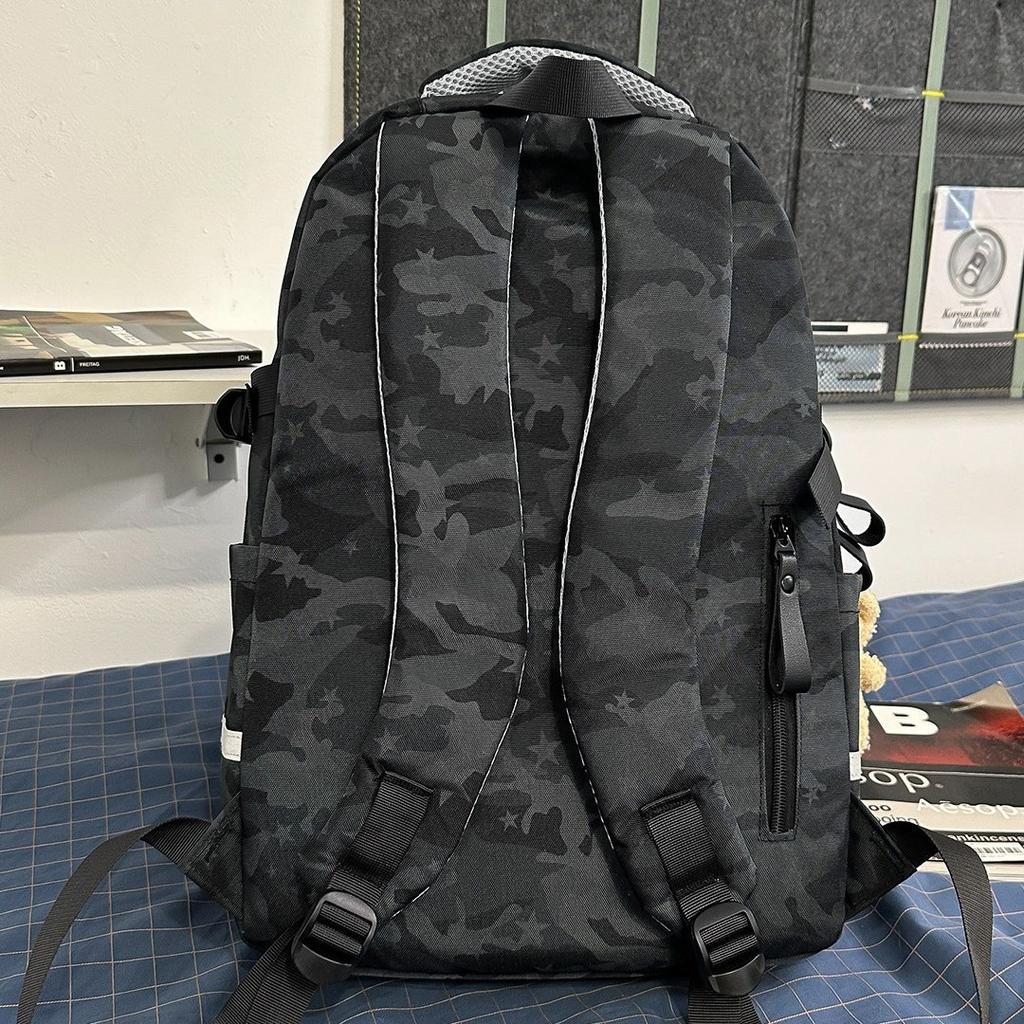 Schoolbag street feeling trendy cool niche camouflage backpack junior and high school students class holiday play to reduce the burden leisure bag