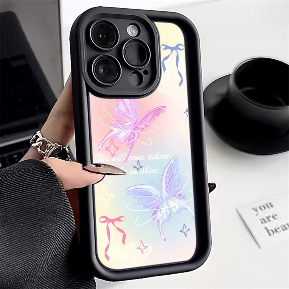 Angel Eye Soft Phone Case for Samsung A13 A23 A53 A14 A24 A34 A54 A15 A25 A35 A55 S20 S23 FE S24 Ultra Ae67 Butterfly flower Cute cartoon art design