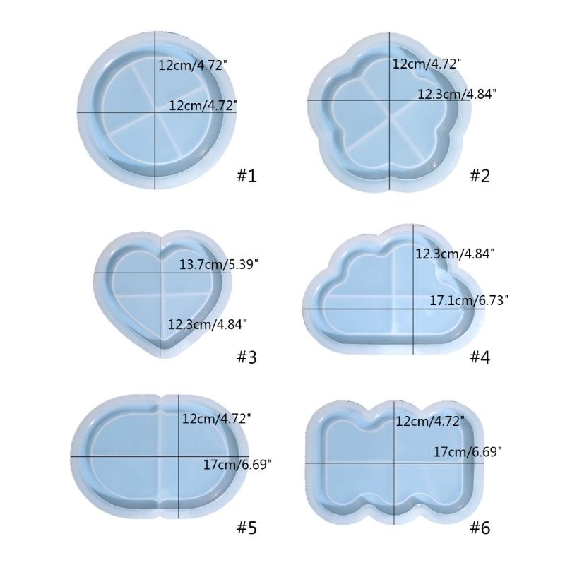 Cloud Heart Flower Shape Tray Silicone Mold Jewelry Container Resin Casting Mold Candle Holder Mold Easy To Clean