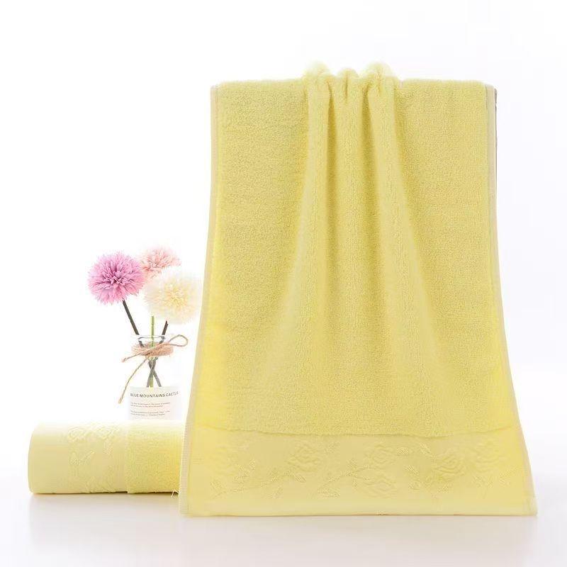 Jacquard Cotton Face Towel - Soft & Absorbent for Daily Use 75*34 cm жёлтый
