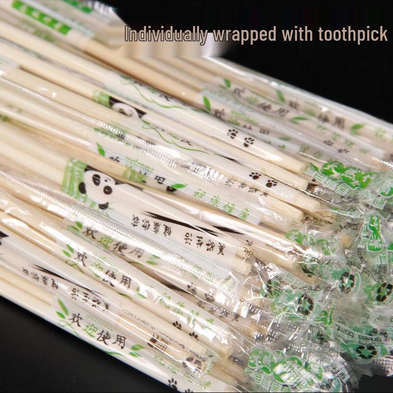 Xihe Disposable Bamboo Chopsticks with Toothpicks, 1000 Pairs