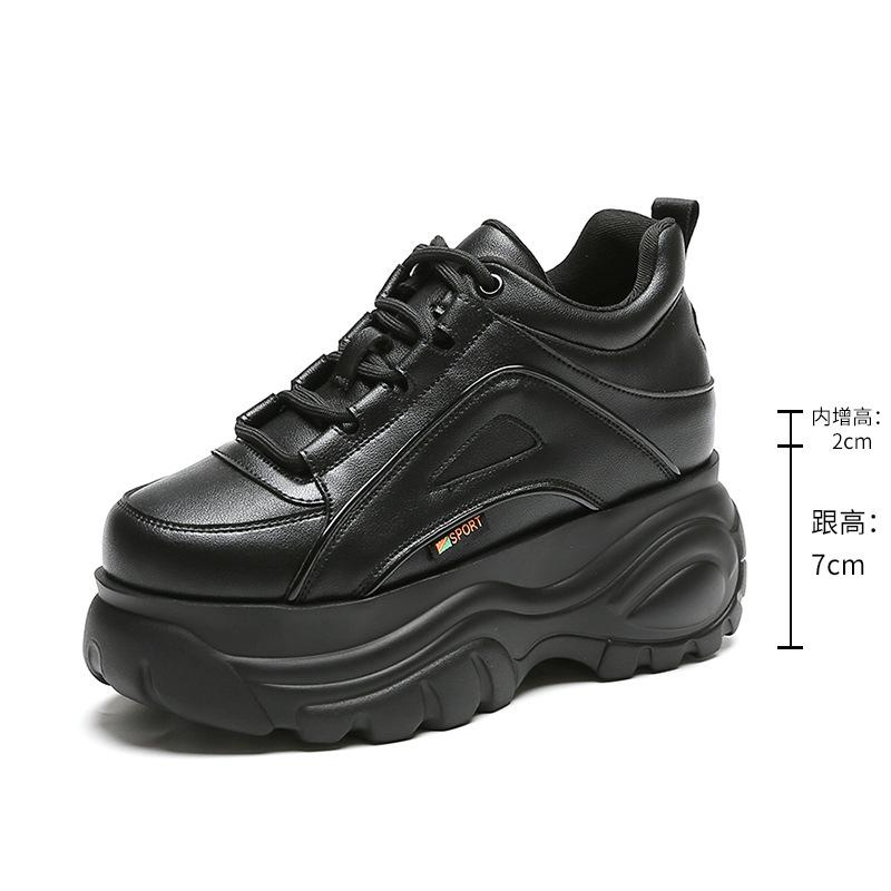 Amazon foreign trade autumn and winter new sports shoes casual muffin shoes low top height increase 7cm European and American platform women's shoes