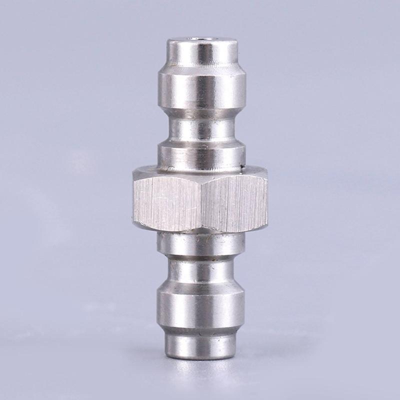 Double Male Quick-Disconnect Coupling Adaptor Stainless Steel Air Fill Station Tool Fittings Universal Double Male