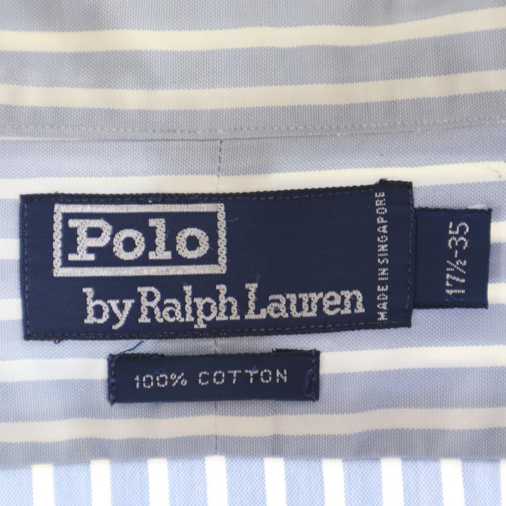 Polo van Ralph Lauren Gestreept Patroon Lange mouwen Katoenen overhemd 17 1/2-35 Heren Gebruikt