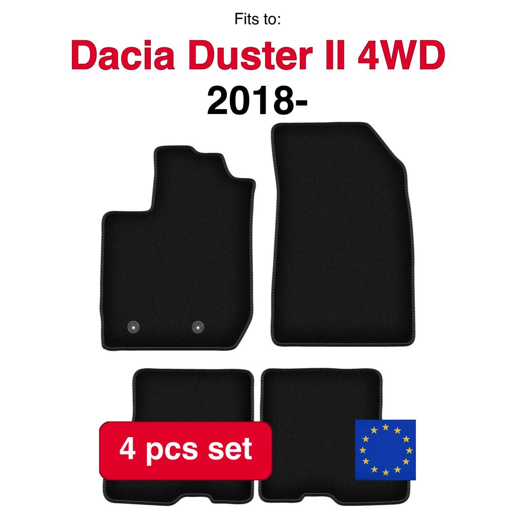 Basis-Velours-Fußmatten für: Dacia Duster II 4WD SUV (2018-)