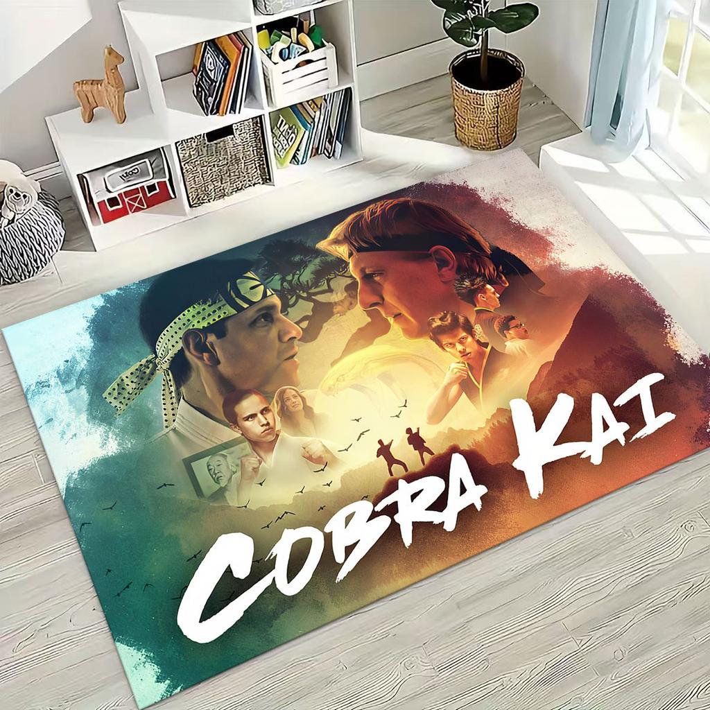 3D Cobra Kai Karate Daniel LaRusso Johnny Art Rug for Bedroom Living Room Sofa Home Doormat Decor, Large Kids Non-slip Floor Mat