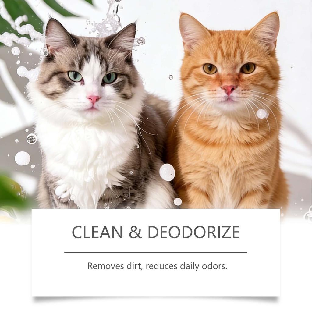 EELJOY Cat Dry Shampoo Waterless Foam Cleaner – Gentle Deodorizing Pet Grooming for Smooth Coat, Portable No-Rinse Cleaner