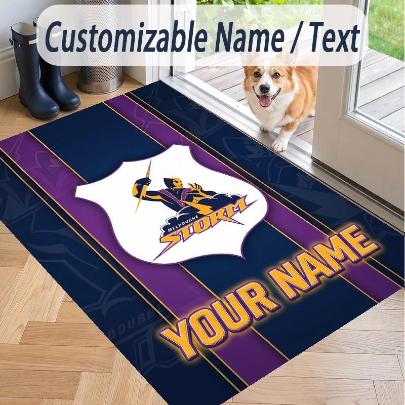 Custom Text Printed Rug Melbourne Storm Non Slip Floor Carpet For Home Room Decor
