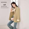 Xiangying Women's Casual Yellow Blazer