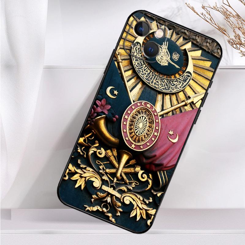 Capa com brasão de armas do Império Otomano para iPhone 14 16 15 Pro Max 11 12 13 Mini 7 8 Plus X XR XS MAX Capa macia à prova de choque