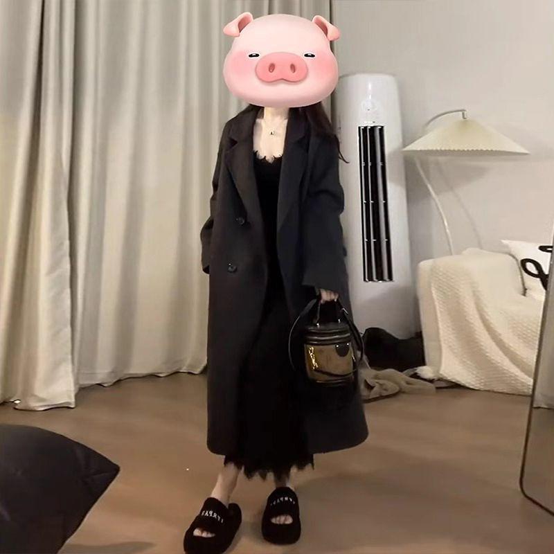 Petite-Friendly Hepburn Style Wool Coat - Mid-Length Women's Overcoat for Autumn/Winter 2025, New Korean Style