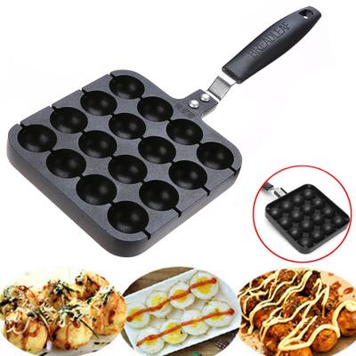 16 Holes Kitchen Takoyaki Grill Pan Plate Cooking Baking Mold Octopus Ball Maker