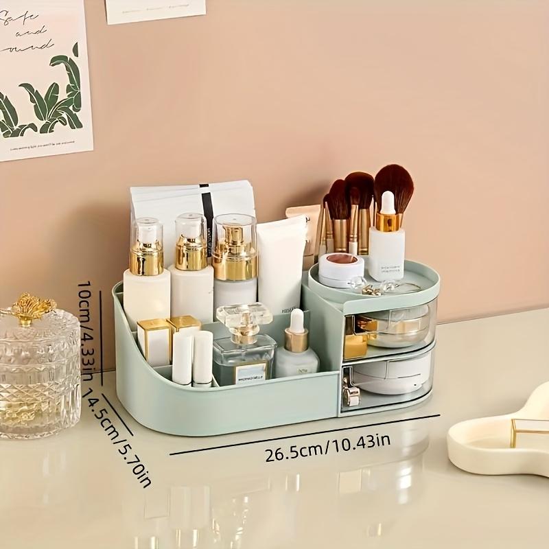 Große Make-up-Aufbewahrungsbox mit transparenten Schubladen - Kunststoff-Theken-Make-up-Aufbewahrungsbox, multifunktionaler Hautpflege- und Lippenstifthalter