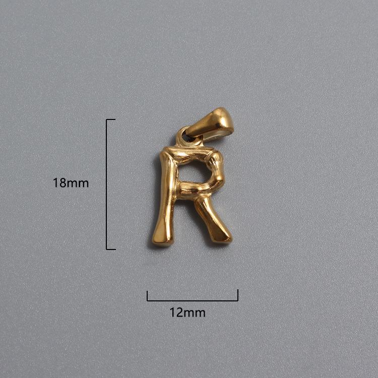 French Bamboo Joint Gold Letter Pendant Necklace - Retro Clavicle Chain Style for Women