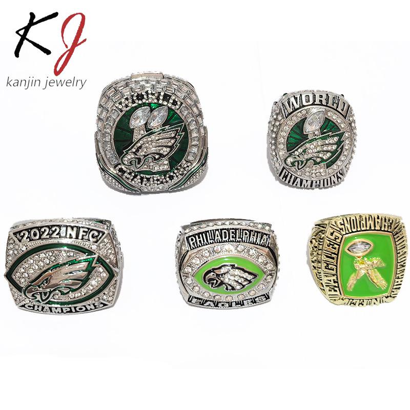 

Набір з 5 чемпіонських перснів Philadelphia Eagles 2025 - Цинковий сплав та стрази, Хіт продажів Size 11