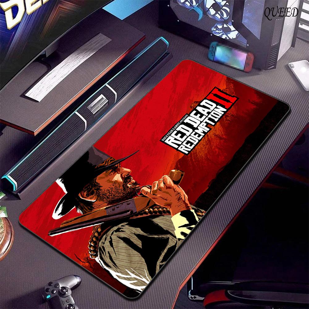 Red Dead Redemption 2 XXL Anime Carino Mousepad Accessori per Computer Tastiera da Gioco Mousepad in Gomma Ragazza Giocatrice PC Tappetino Antiscivolo per Scrivania