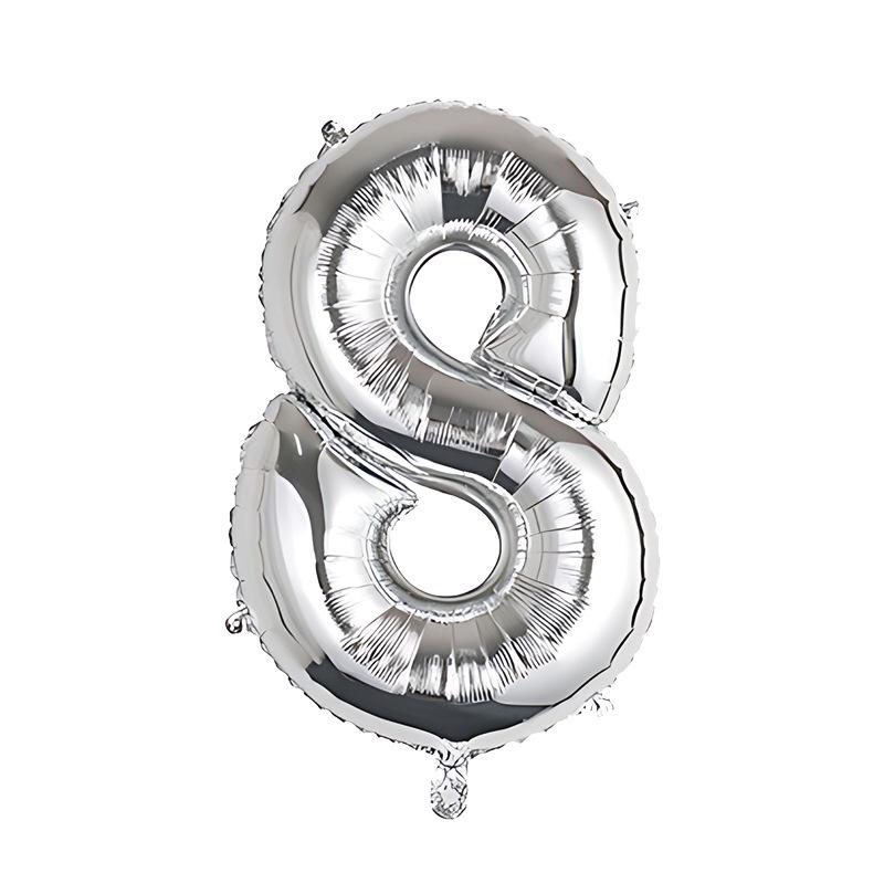 32-Inch Body Shaping Numeric Balloons - Gold & Silver, Floating Birthday & Celebration Decor
