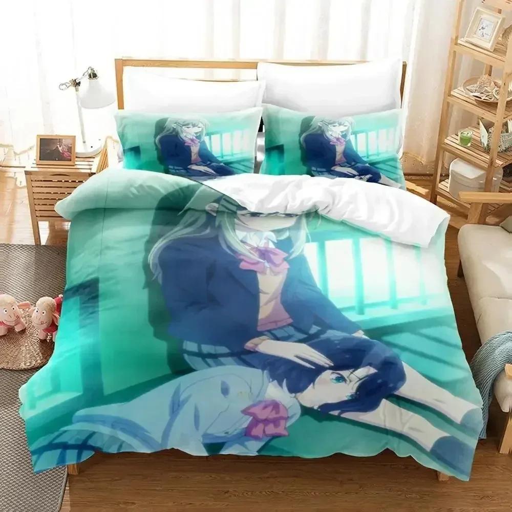 Adachi and Shimamura Bedding Set Cartoon Anime Three-piece Set Adult Kid Bedroom Duvet Cover Sets Comforter Bedding Sets Luxury