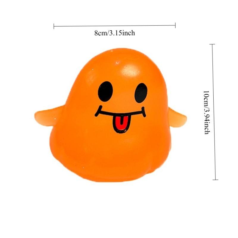 2pcs Soft Squeeze Toy Halloween Fidget Toy Ghost Decompress Squeeze Stress Ball Creative Prank Toy for Adults Halloween Gifts