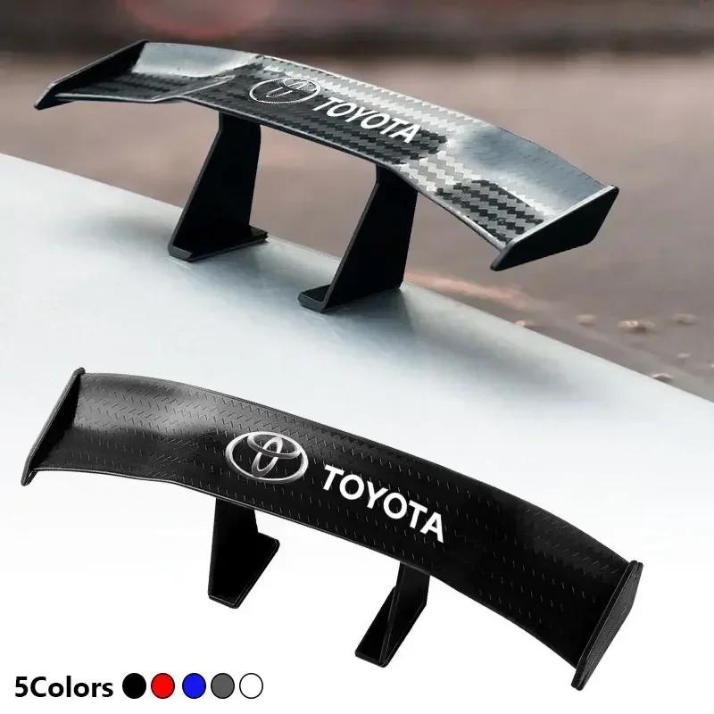 1Pcs Carbon Fiber Car Mini Rear Spoiler Mini Small Wing Model Decoration For Toyota TRD RAV4 Avensis Yaris Levin Reiz Crown Vios