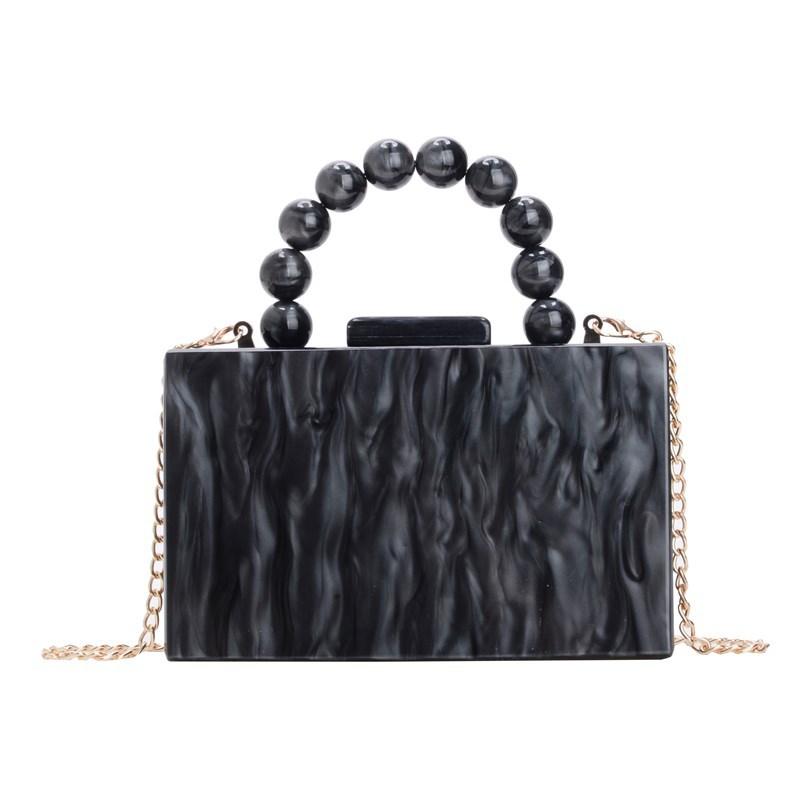 Acrylic Bag Beads Portable Shoulder Messenger Chain Box Bag Dinner Bag Direct Sale