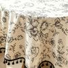 Retro Style Round Tablecloth with A Floral Print Polyester Cotton Blend for Dining Kitchen Tea Parties Garden Buffets and Farmhouse Decor.