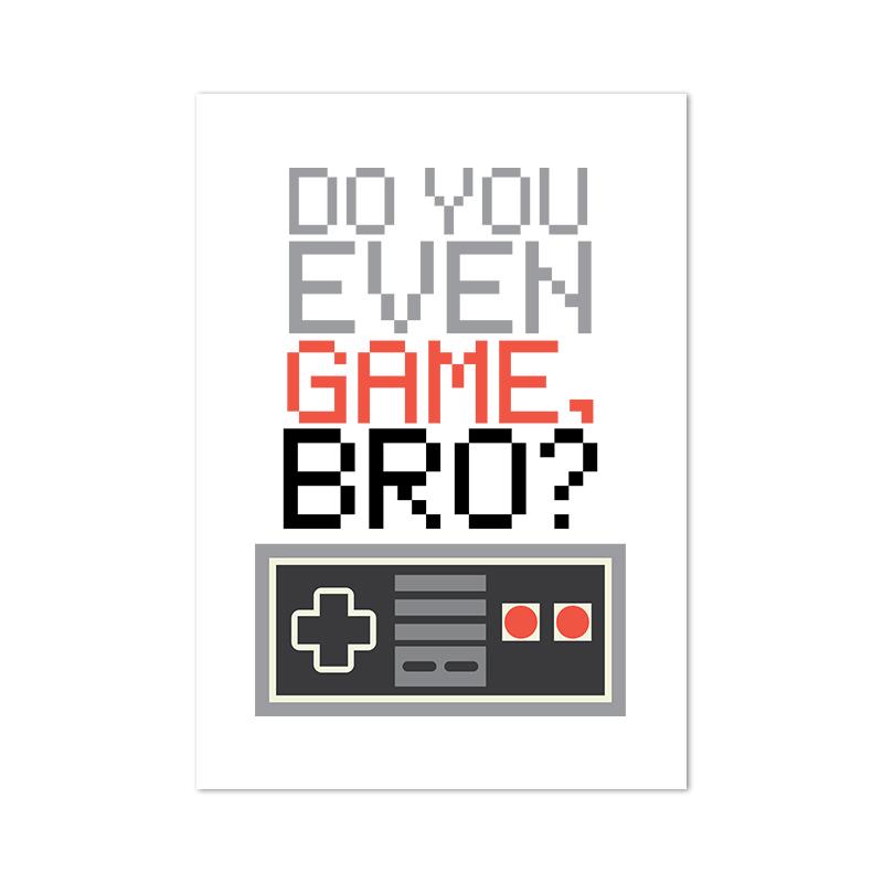 Joypad Gaming Illustration Poster and Print Boys Wall Art Canvas Gaming Let's Play Art Painting Picture Kids Room Wall Decor