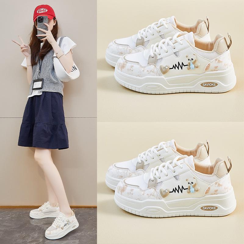 Móda 2025 Jaro Nové Dámské Boty Korejská Verze Síťované Prodyšné Zvýšení Výšky Ležérní Plátěné Boty Módní Všestranné Platformové Tenisky