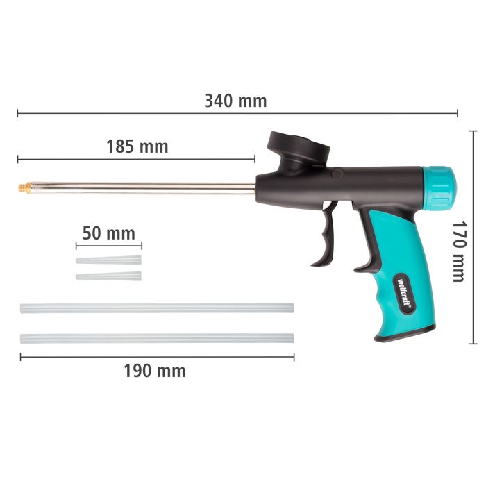 Pistolet pour mousse expansive - wolfcraft - Adapté pour la mousse polyuréthane - 4342000